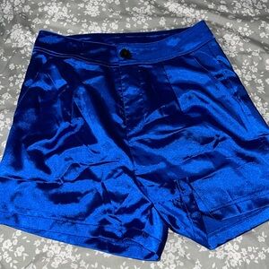 High waisted satin shorts